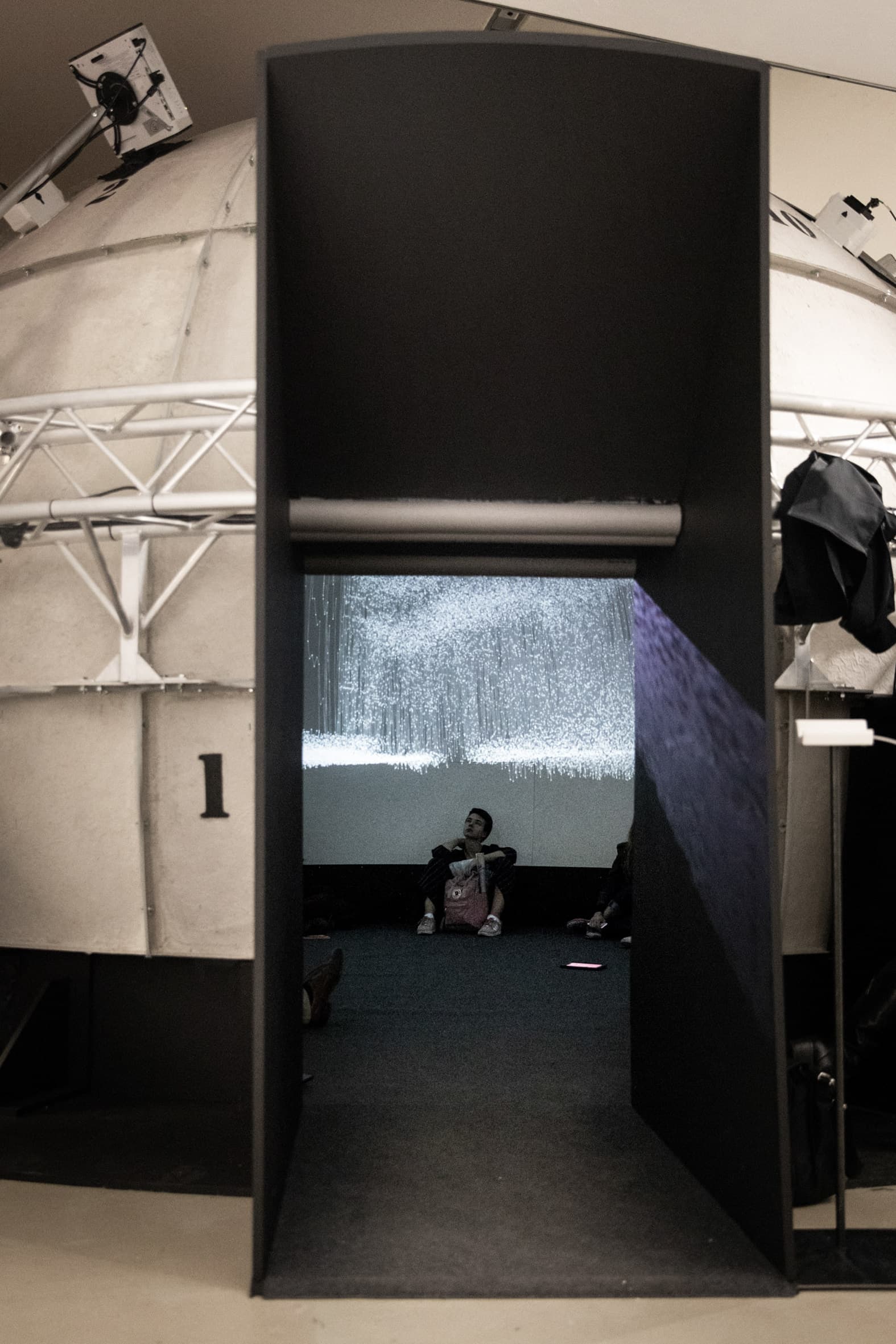 LATENT-SPACE dome projection detail showing immersive spatial lines.