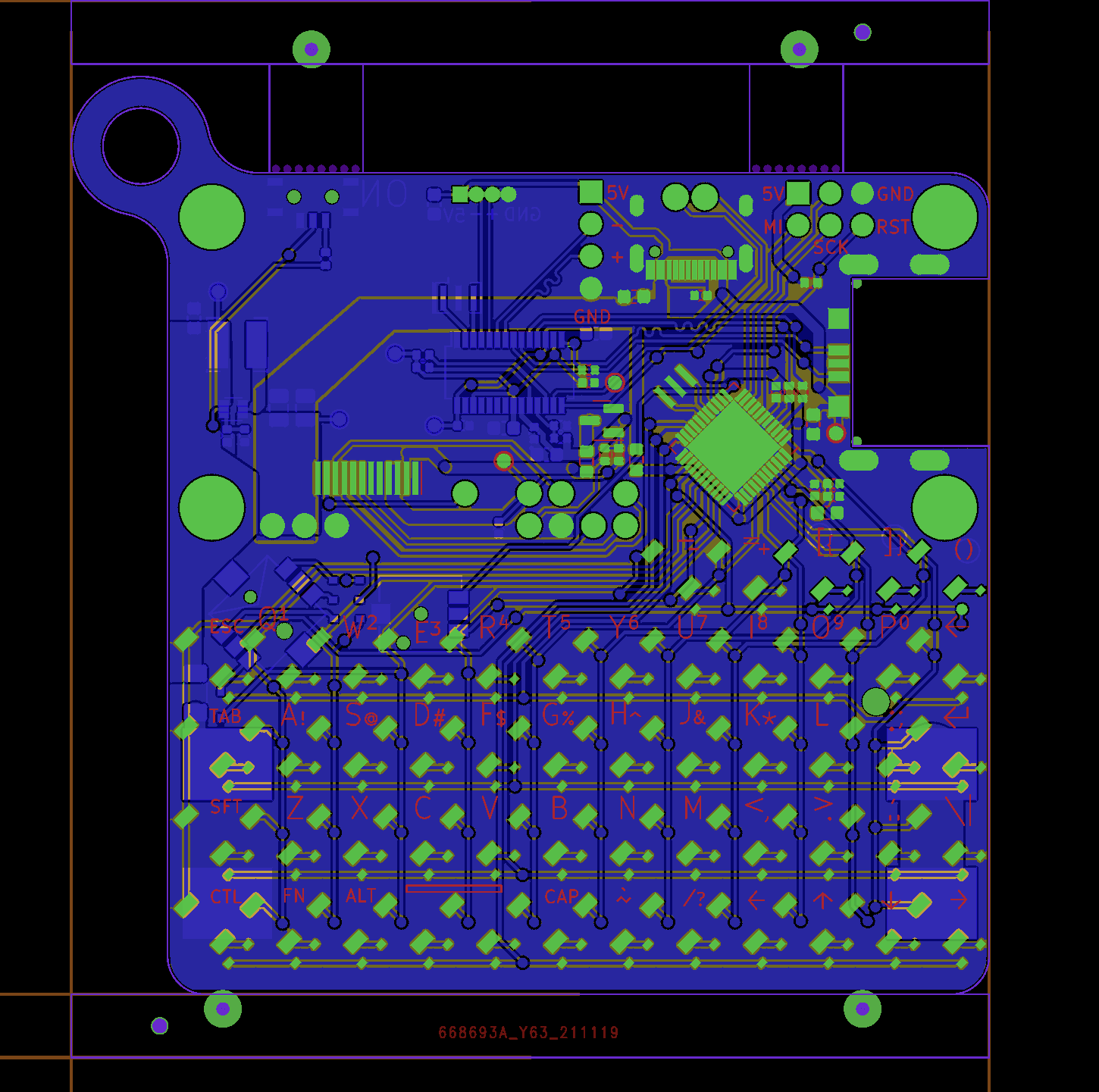 Bored Little Computer PCB design, first view.