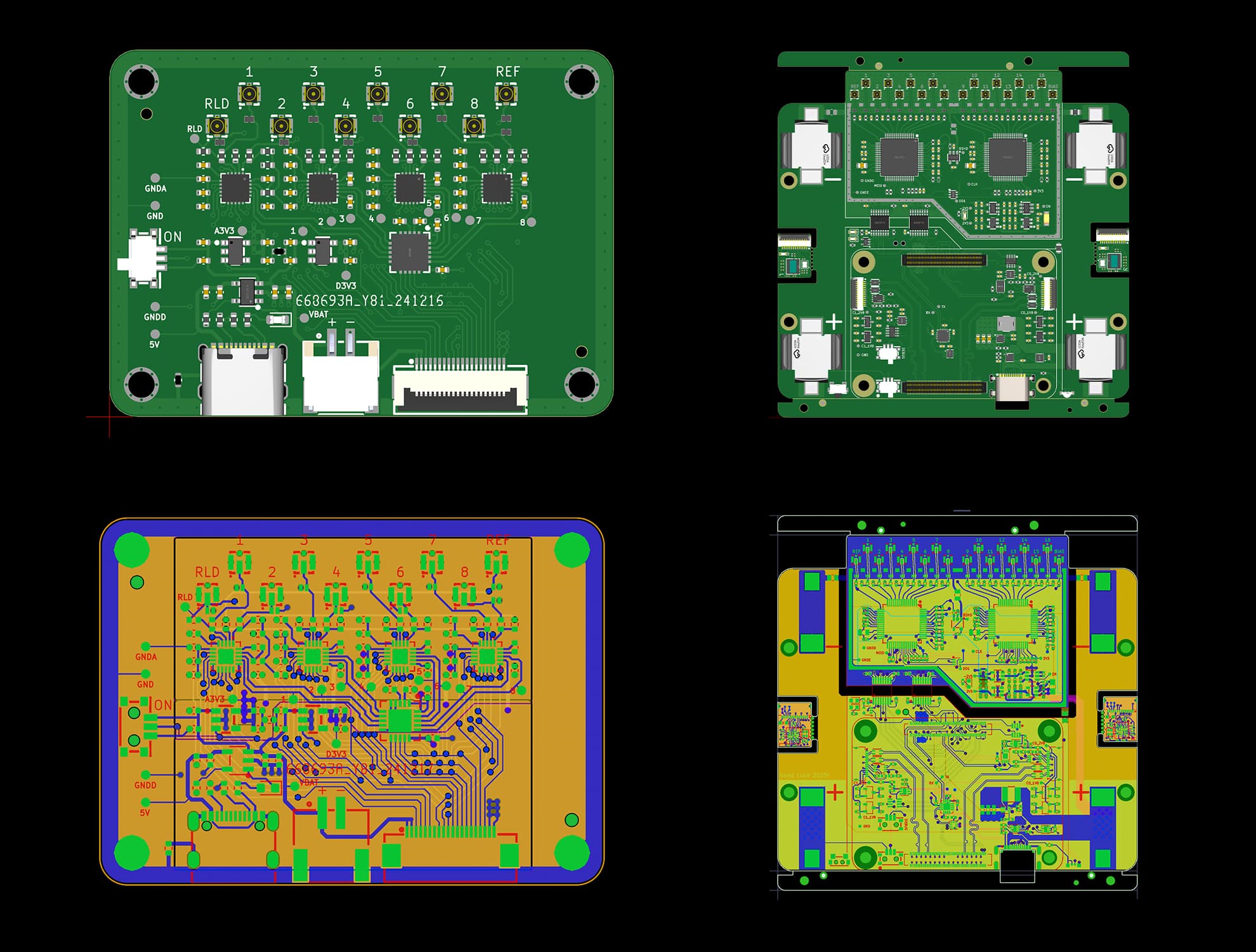 Custom EEG signal acquisition main board.