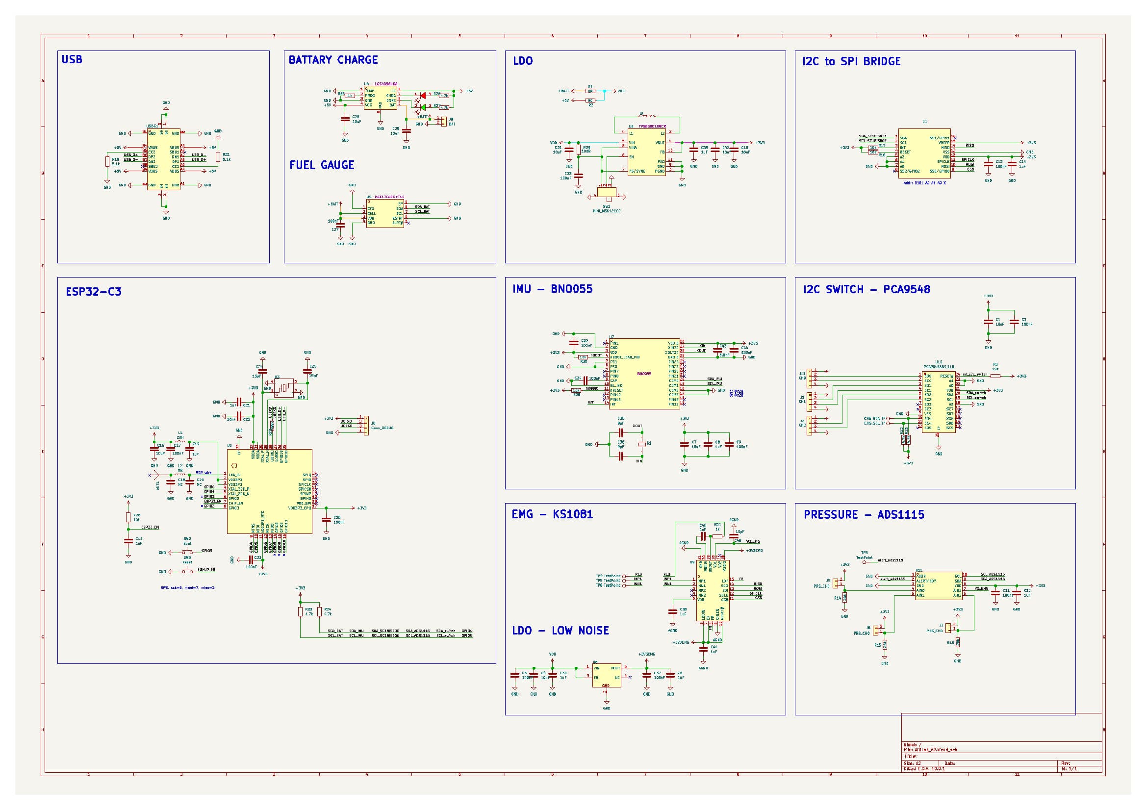 Posture Coach PCB schematic diagram.